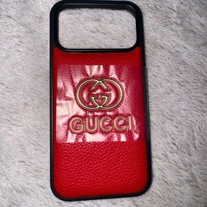 Red Leather Phone Case 17 pro max